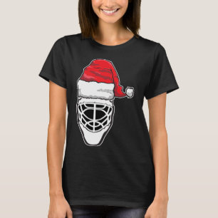 Camiseta Navidades divertidos hockey Goalie Mask Santa Hat 