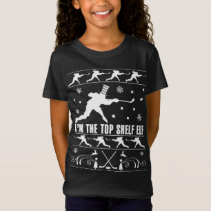 Camiseta Navidades divertidos Hockey sobre hielo Dulce suét