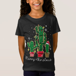 Camiseta Navidades divertidos iluminan Cactus Santa Hat Cac