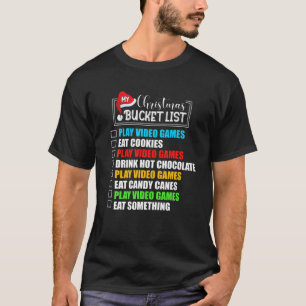 Camiseta Navidades divertidos Lista de cubo Santa Hat Gamin