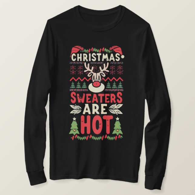 Camiseta Navidades divertidos Los sudores son calientes (Anverso del diseño)