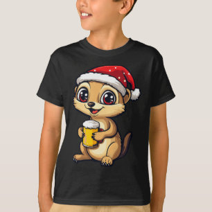 Camiseta Navidades divertidos Meerkat con Beer Comic