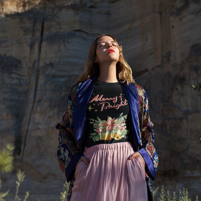 Camiseta Navidades divertidos merry y brillantes acuarela m (Subido por el creador)