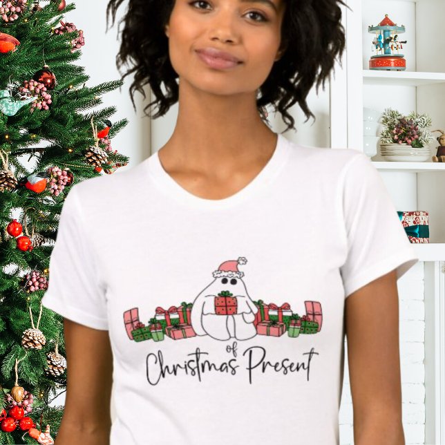 Camiseta Navidades divertidos modernos (Cute Modern Humor Cartoon Ghost Of Christmas T-Shirt )