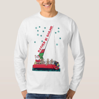 Camiseta Navidades divertidos navegando en Santa Claus