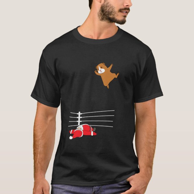 Camiseta Navidades divertidos navideños luchan contra Santa (Anverso)