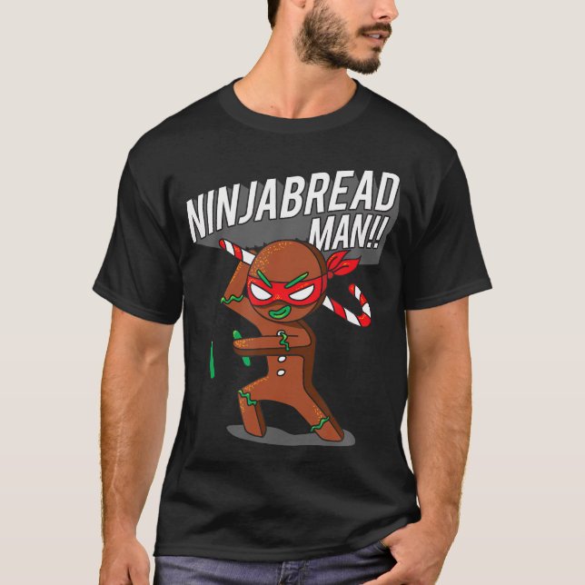 Camiseta Navidades divertidos Ninja Gingerbread Man (Anverso)