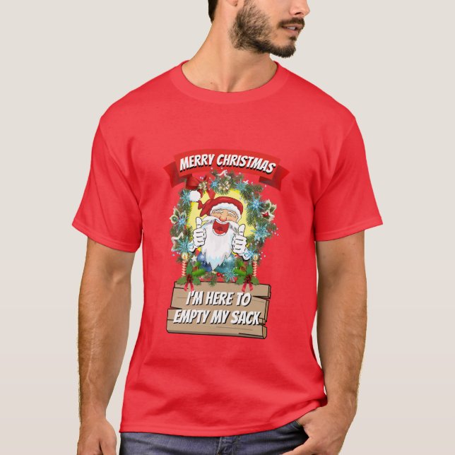 Camiseta Navidades divertidos Novedad que estoy aquí para V (Anverso)
