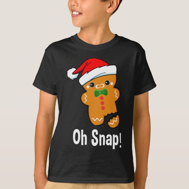Camiseta Navidades divertidos, ¡Oh, Snap! El hombre del pan (Anverso)