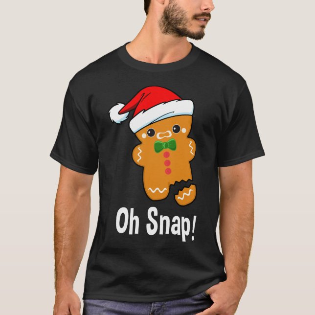 Camiseta Navidades divertidos, ¡Oh, Snap! El hombre del pan (Anverso)