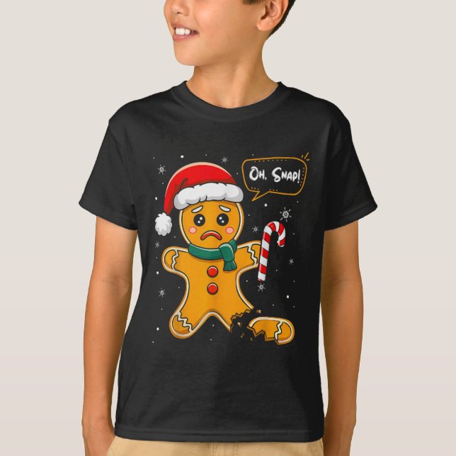 Camiseta Navidades divertidos Oh Snap Gingerbread Man Cooki (Anverso)