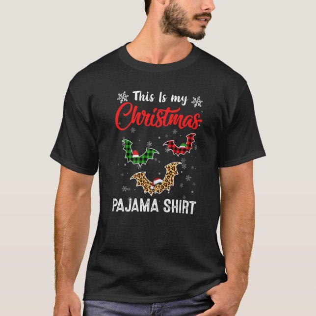 Camiseta Navidades divertidos Pajama Bat Xmas Tree Animals (Anverso)