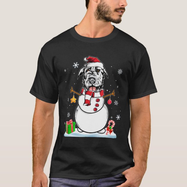 Camiseta Navidades divertidos Pajama Irish Wolfhound Dog Sa (Anverso)