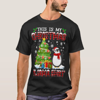 Camiseta navidades divertidos pajama pingüino christmas árb