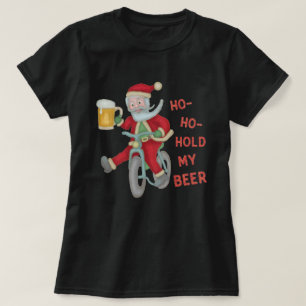 Camiseta Navidades divertidos, Papá Noel, Sostengo Mi Cerve