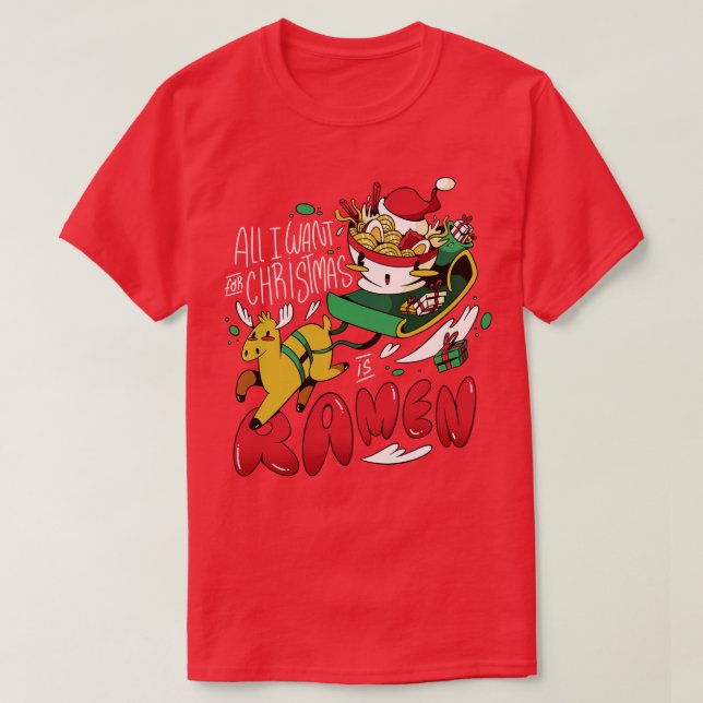 Camiseta Navidades divertidos para los amantes de Ramen (Diseño del anverso)