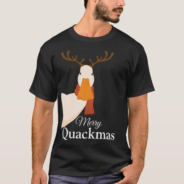 Camiseta Navidades divertidos patan a Merry Quackmas Deer (Anverso)