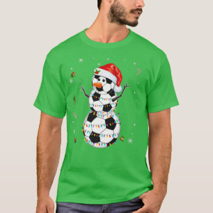 Camiseta Navidades divertidos pelean con Santa Snowman Xmas