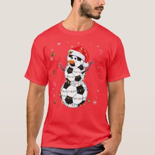 Camiseta Navidades divertidos pelean con Santa Snowman Xmas