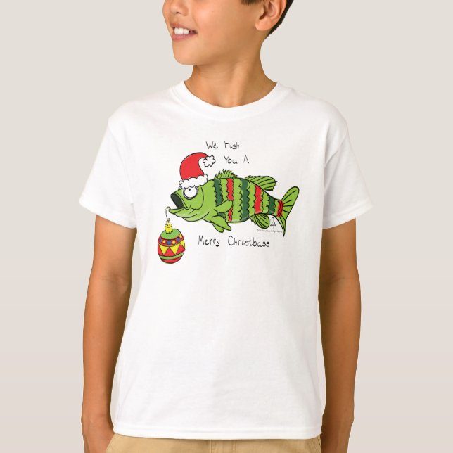 Camiseta Navidades divertidos Personalizado de pescado de p (Anverso)