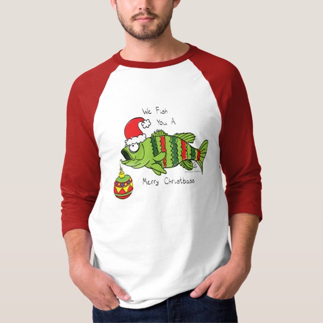 Camiseta Navidades divertidos Personalizado de pescado de p (Anverso)