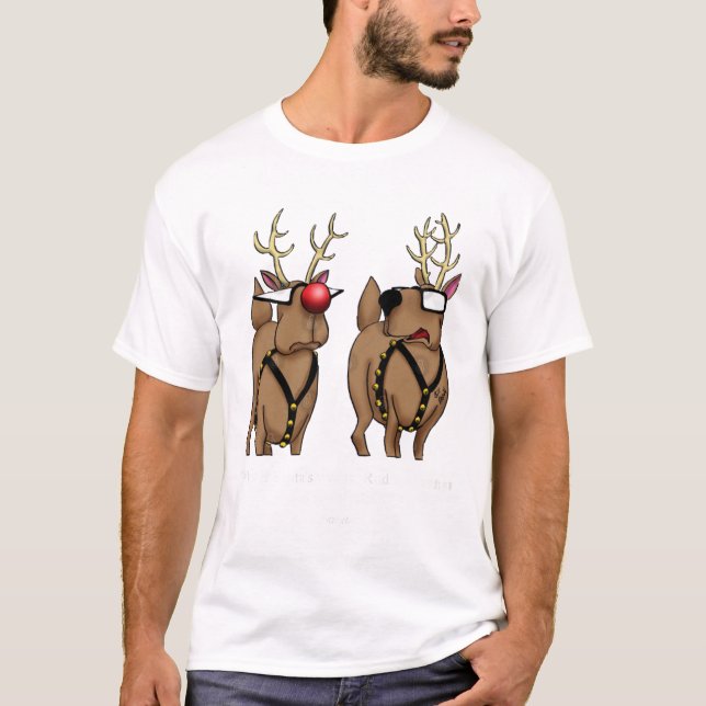 Camiseta Navidades divertidos Personalizado de renos de vac (Anverso)
