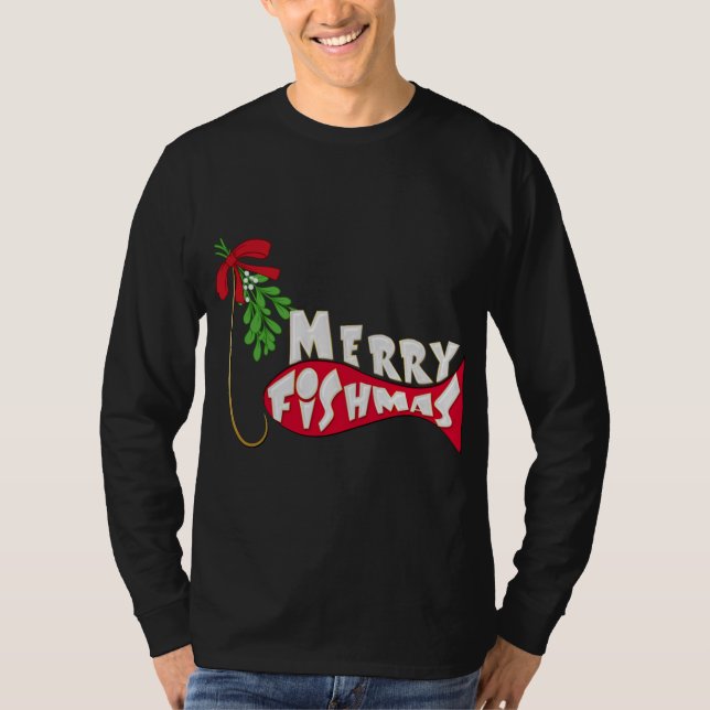 Camiseta Navidades divertidos pescando - Feliz Navidad (Anverso)