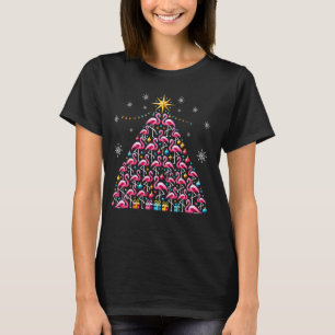 Camiseta Navidades divertidos Pink Flamingo Lover Santa Cla