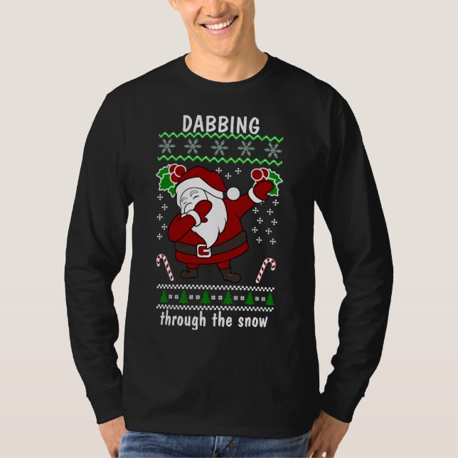 Camiseta Navidades divertidos que se mueven por la nieve (Anverso)