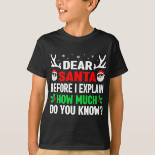 Camiseta Navidades divertidos, querido Papá Noel, puedo exp