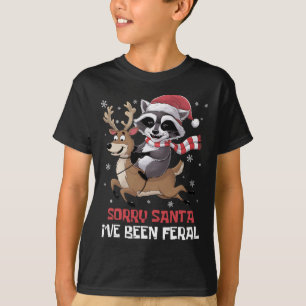 Camiseta Navidades divertidos Raccoon Meme Lo siento Santa