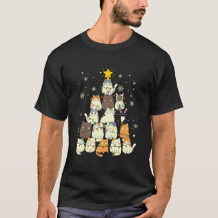 Camiseta navidades divertidos regalos Cat Christmas Tree364