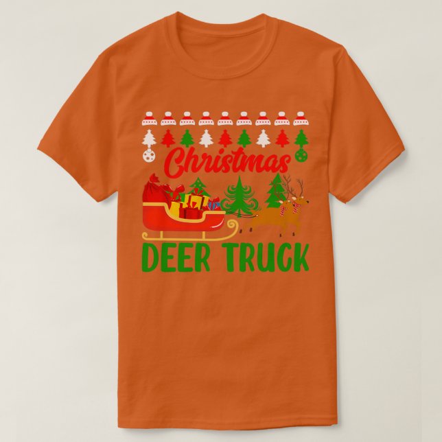 Camiseta navidades divertidos regalos Navidades Deer Truck (Diseño del anverso)