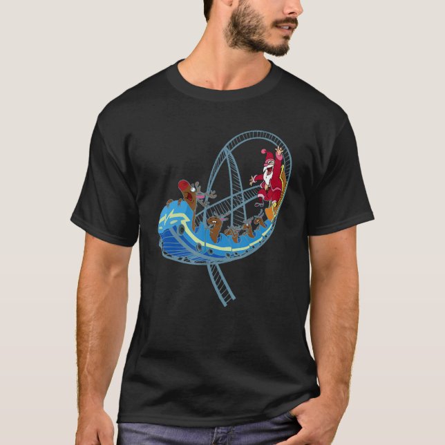 Camiseta Navidades divertidos Roller Coaster (Anverso)