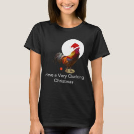 Camiseta Navidades divertidos saludo de pollo negro feo