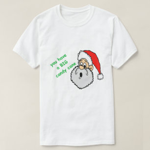 Camiseta Navidades divertidos Santa Claus Big Candy Cane