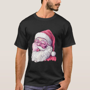 Camiseta Navidades divertidos Santa Claus Gum Bubble Pink H
