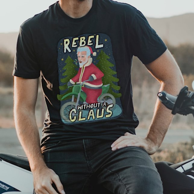 Camiseta Navidades divertidos Santa Claus Humor moto rebeld (Subido por el creador)
