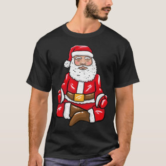 Camiseta Navidades divertidos Santa Claus Meditando a los a