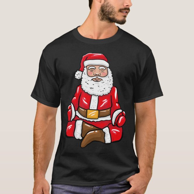 Camiseta Navidades divertidos Santa Claus Meditando a los a (Anverso)