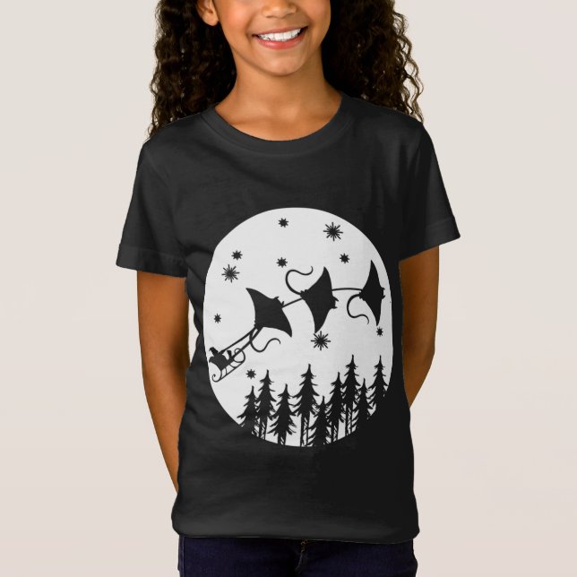 Camiseta Navidades divertidos Santa Claus Sleigh Stingrays  (Anverso)