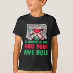 Camiseta Navidades divertidos Santa Ice Hockey Goaltender 1