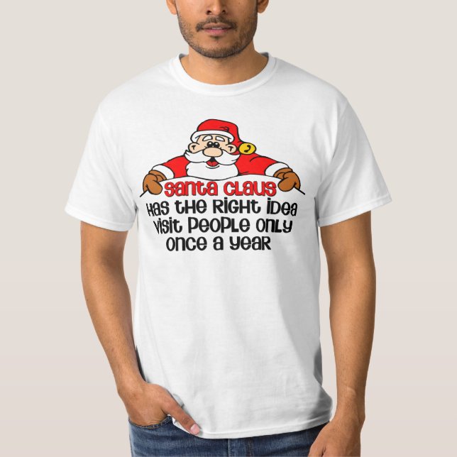 Camiseta Navidades divertidos Santa Visita Bah Humbug (Anverso)