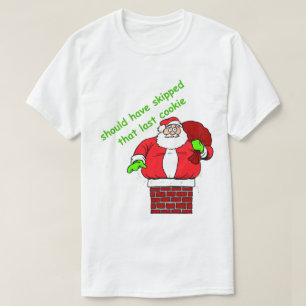 Camiseta Navidades divertidos Shirt Fat Santa Claus Chimney