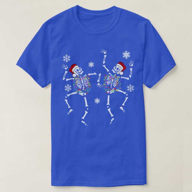 Camiseta Navidades divertidos Skeleton Dancing Fairy Lights (Diseño del anverso)