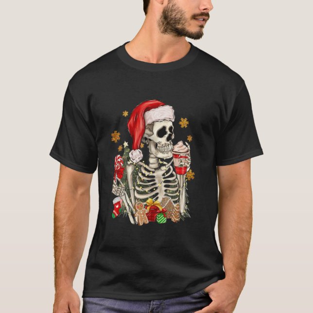 Camiseta Navidades divertidos Skeleton Ice Cream Festividad (Anverso)