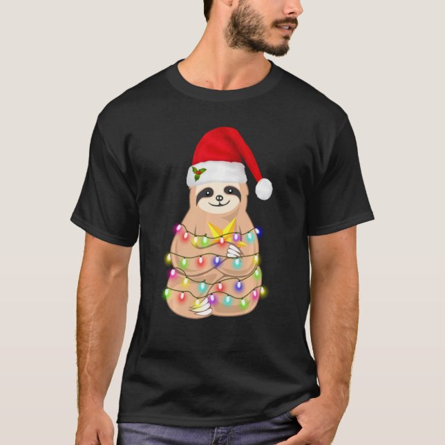 Camiseta Navidades divertidos Slon Santa Luces Xmas para ho (Anverso)
