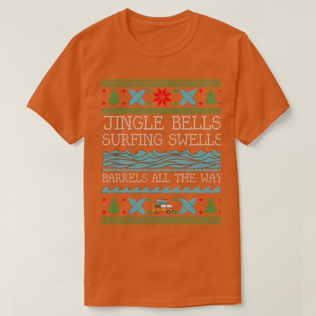 Camiseta Navidades divertidos Surf Board Feo Navidades (Diseño del anverso)