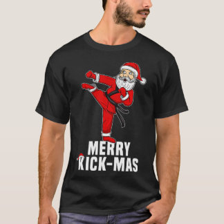 Camiseta Navidades divertidos Taekwondo Santa Merry Kickmas