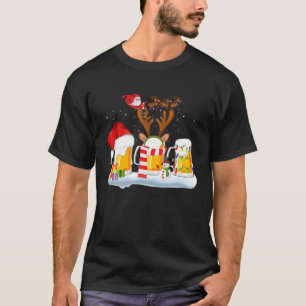 Camiseta Navidades divertidos tomando cerveza Santa Hat Tea